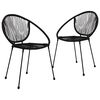 vidaXL Cadeiras de jardim 2 pcs vime de PVC preto