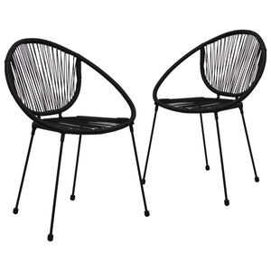 vidaXL Cadeiras de jardim 2 pcs vime de PVC preto