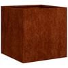 vidaXL Floreira enferrujada 40x40x40 cm a&ccedil;o resistente