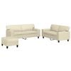 vidaXL 3 pcs conjunto de sof&aacute;s couro artificial cor creme