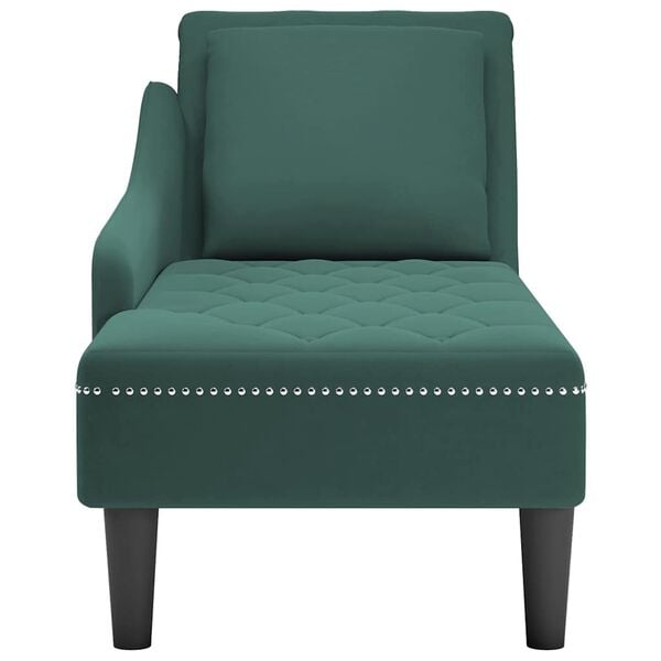 vidaXL Chaise lounge c/ almofada/apoio de bra&ccedil;os direito veludo