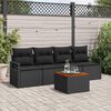 vidaXL Conjunto de Sofá de Jardim 5 pcs Preto vime PE