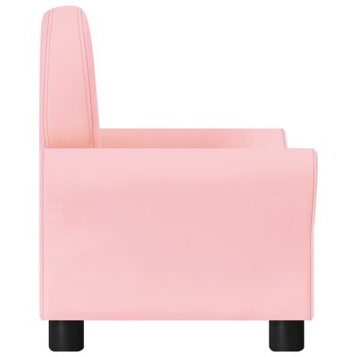 vidaXL Sofá infantil couro artificial rosa