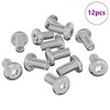 vidaXL Parafuso de Trava Liso 12 unid. Prateado M6 x 12 mm A&ccedil;o