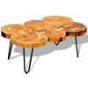 vidaXL Mesa de centro 35 cm 6 troncos madeira de ac&aacute;cia s&oacute;lida