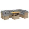 vidaXL 9 pcs conjunto de sof&aacute;s p/ jardim com almofad&otilde;es vime PE bege