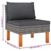 vidaXL 6 pcs conjunto lounge de jardim c/ almofad&otilde;es vime PE cinzento