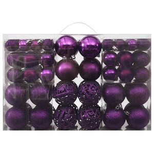 vidaXL Conjunto de bolas de natal 100 pcs roxo