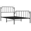 vidaXL Estrutura de cama com cabeceira e pés 107x203 cm metal preto