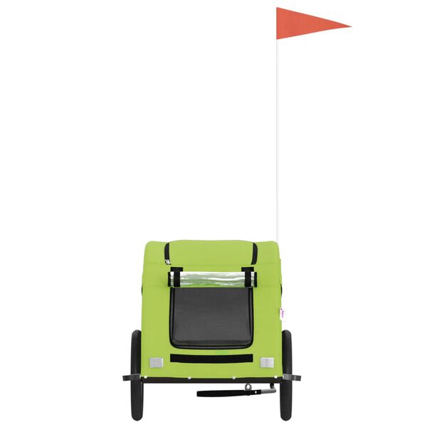 vidaXL Reboque de bicicleta p/ animais tecido oxford/ferro verde