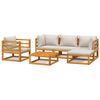 vidaXL 6pcs conjunto lounge de jardim madeira c/almofad&otilde;es cinza-claro