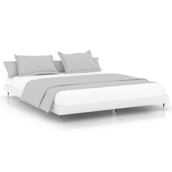 vidaXL Estrutura de cama 140x200 cm derivados de madeira branco