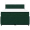vidaXL Cama com molas/colch&atilde;o 140x200 cm veludo verde-escuro
