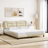 vidaXL Estrutura de cama sem colch&atilde;o Hvar 180x200 cm tecido cor creme