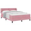 vidaXL Cama Box com colch&atilde;o com cabeceira Rosa 160 x 200 cm Veludo