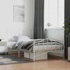 vidaXL Estrutura de cama com cabeceira e pés 107x203 cm metal branco