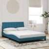 vidaXL Estrutura de cama sem colch&atilde;o Hanko 140x200 cm veludo azul