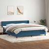 vidaXL Cama com molas/colch&atilde;o 180x210 cm veludo azul-escuro