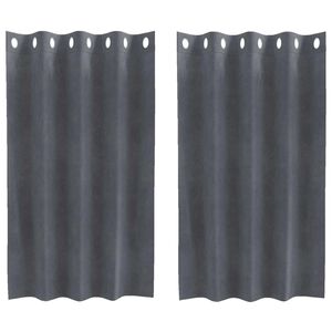 vidaXL Cortinas opacas 2 pcs Cinzento-claro 140 x 140 cm Veludo