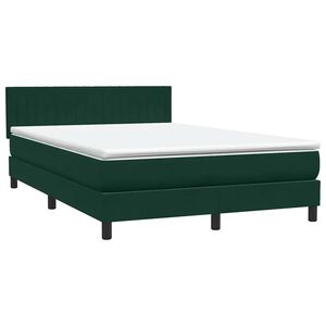 vidaXL Cama box spring com colch&atilde;o 160x210 cm veludo verde escuro