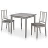 vidaXL 3 pcs conjunto de jantar MDF cinzento