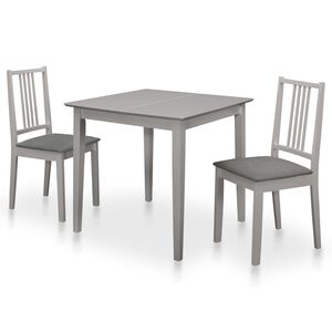 vidaXL 3 pcs conjunto de jantar MDF cinzento