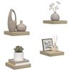 vidaXL Prateleiras de parede suspensas 4pcs 23x23,5x3,8cm MDF carvalho