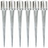 vidaXL Estacas de enterrar 6 pcs 12x91 cm a&ccedil;o galvanizado prateado