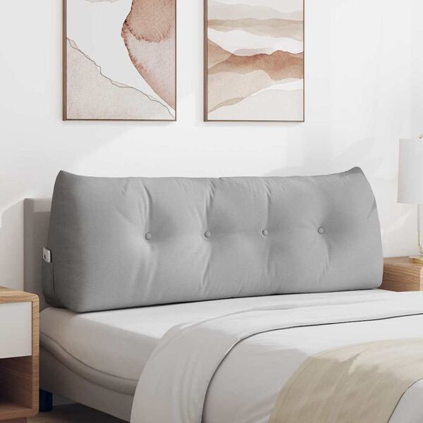 vidaXL Travesseiro para Costas Cinza Nuvem 140 x 24 x 50 cm tecido