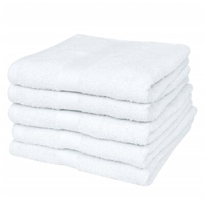 vidaXL Conjunto toalhas hotel 50 pcs algodão 400 g. 30x30 cm branco