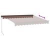 vidaXL Toldo retr&aacute;til manual com luzes LED 300x250 cm castanho