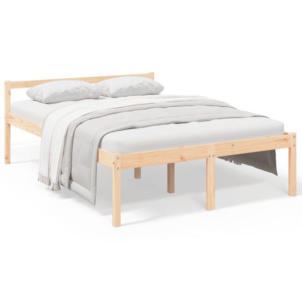 vidaXL Cama para idosos 140x200 cm pinho maci&ccedil;o