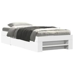 vidaXL Estrutura de cama 90x190 cm derivados de madeira branco