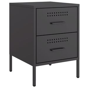 vidaXL Mesa de cabeceira 36x39x50,5 cm a&ccedil;o preto