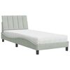vidaXL Cama com colch&atilde;o Hanko 80x200 cm veludo cinzento-claro