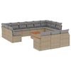 vidaXL 14 pcs conjunto de sof&aacute;s p/ jardim com almofad&otilde;es vime PE bege