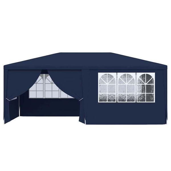 vidaXL Tenda festas profissional c/ paredes laterais 4x6m 90g/m² azul