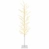 vidaXL &Aacute;rvore de Natal b&eacute;tula Branco 20 x 20 x 180 cm A&ccedil;o 459 LED