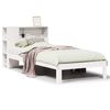 vidaXL Cama com estante sem colch&atilde;o 75x190 cm pinho maci&ccedil;o branco