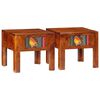 vidaXL Mesa de cabeceira 2 pcs 40x40x36 cm madeira de ac&aacute;cia maci&ccedil;a