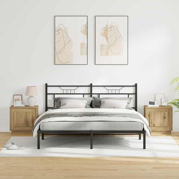 vidaXL Arm&aacute;rio de Cabeceira 2 pcs Carvalho Artesanal 44 x 34,5 x 45 cm