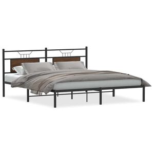 vidaXL Estrutura de cama sem colch&atilde;o 183x213 cm carvalho castanho