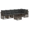 vidaXL Conjunto de Sof&aacute; de Jardim 7 unid. Cinzento vime PE