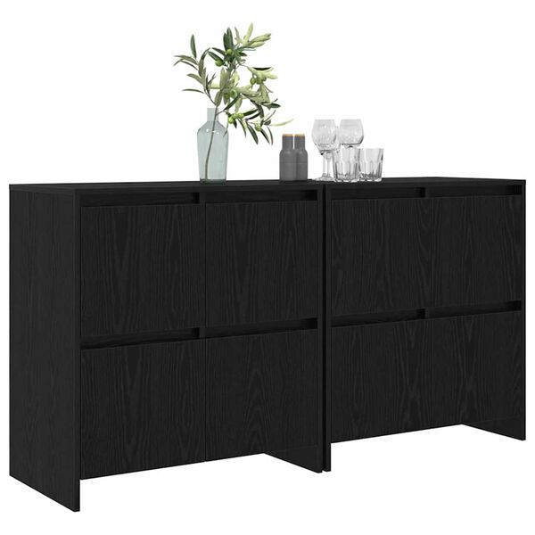 vidaXL Aparadores 2 pcs Carvalho preto 70 x 41 x 75 cm