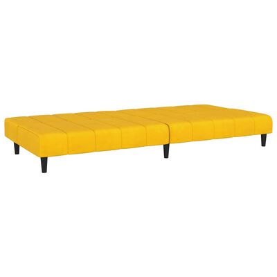 vidaXL Sofá-cama de 2 lugares veludo amarelo