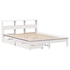 vidaXL Cama com estante sem colchão 150x200 cm pinho maciço branco