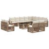 vidaXL Conjunto de Sof&aacute; de Jardim 13 unid. Bege e Branco Creme vime PE