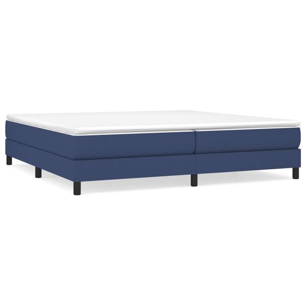 vidaXL Cama com molas/colchão 200x200 cm tecido azul
