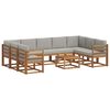 vidaXL Conjunto de Sof&aacute;s para Exterior 10 unid. Cinza Natural e Claro