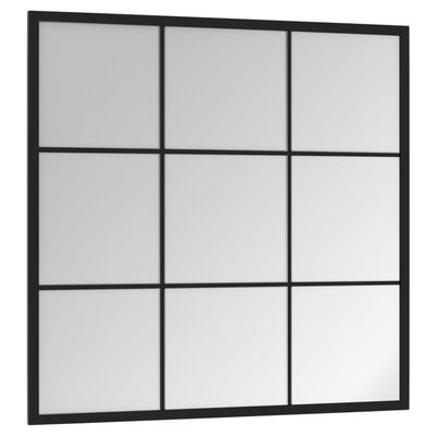 vidaXL Espelho de parede 60x60 cm metal preto